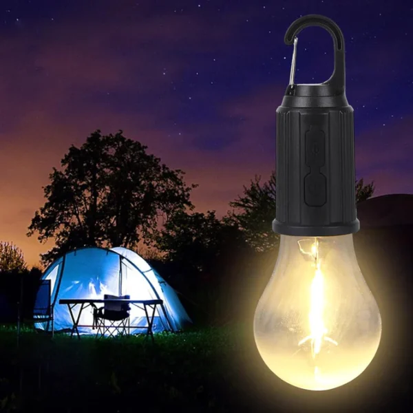 RECHARGEABLE CAMPING LIGHTS FOR TENTS LED CAMPING TENT LANTERN 3 LIGHTING MODES TENT LAMP PORTABLE EMERGENCY CAMPING LIGHTS WITH CLIP HOOK FOR CAMPING HIKING FISHING, BACKPACKING (1 PC) - Image 2