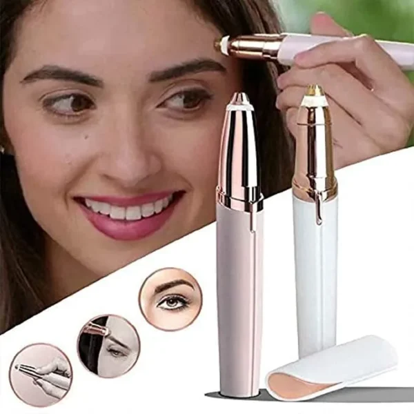 Flawless Eyebrow Trimmer for women. Pianless,Touch sensitive,18K Gold Platted Battery operated Eyebrow Hair Remover For women. Battery not included.