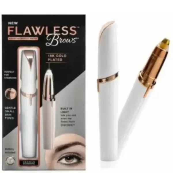 Flawless Eyebrow Trimmer for women. Pianless,Touch sensitive,18K Gold Platted Battery operated Eyebrow Hair Remover For women. Battery not included. - Image 3