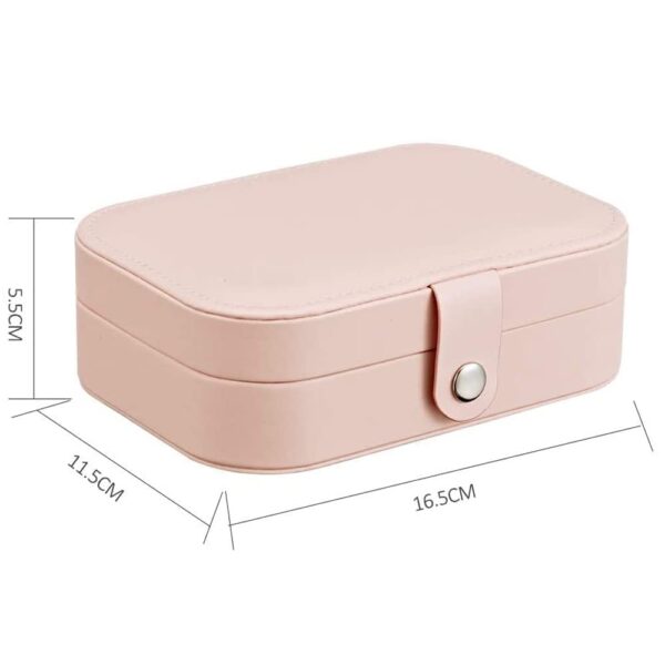 Jewellery Organiser PU Leather Zipper Portable Storage Box Case with Dividers Container for Rings, Earrings, Necklace Home Organizer - Image 7