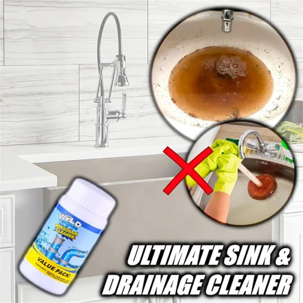 Powerful Sink and Drain Cleaner, Portable Powder Cleaning Tool Super Clog Remover Chemical Powder Agent for Kitchen Toilet Pipe Dredging (110 Gm) - Image 4